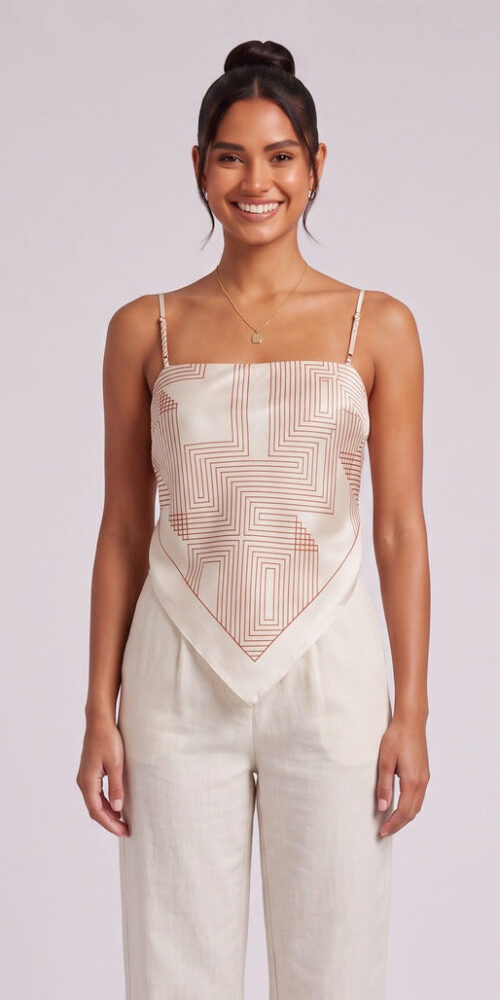 8fa52bf5cc63cdae CREAM SATIN HANKERCHIEF CAMI TOP - PARTY