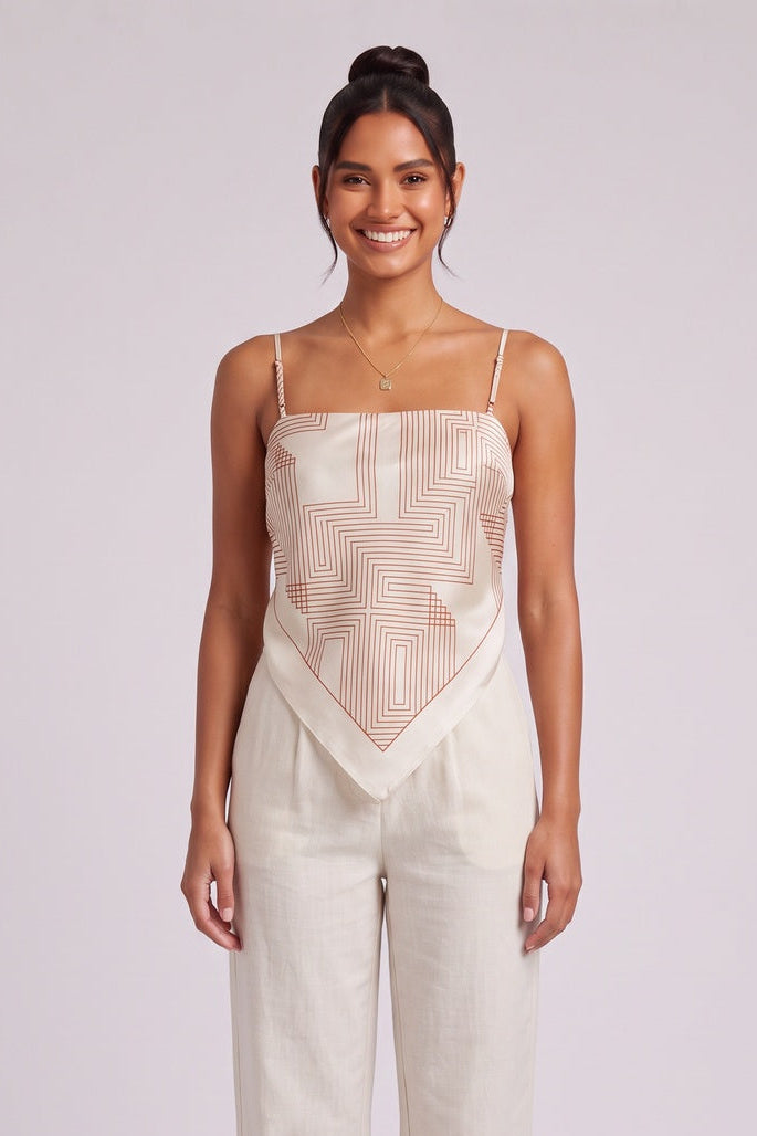 8fa52bf5cc63cdae CREAM SATIN HANKERCHIEF CAMI TOP - PARTY