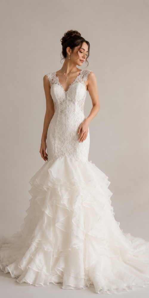 IVORY LACE MERMAID DRESS – FORMAL & WEDDING