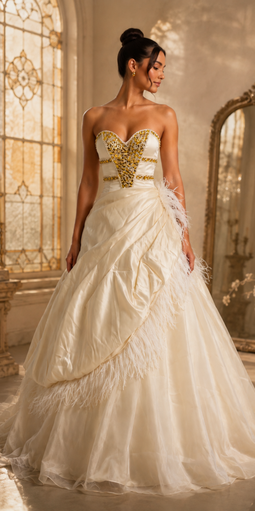 ChatGPT_Image_2026_9_2_14_10_04 CREAM SATIN BALL GOWN RHINESTONE FEATHER PROM