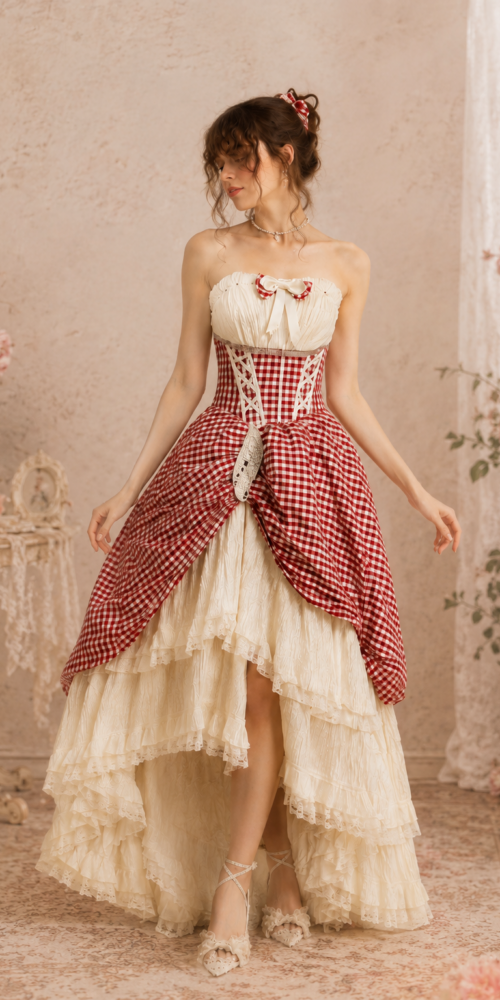 ChatGPT_Image_2026_9_2_17_26_20 RED GINGHAM BUSTLE BALLGOWN PROM DRESS