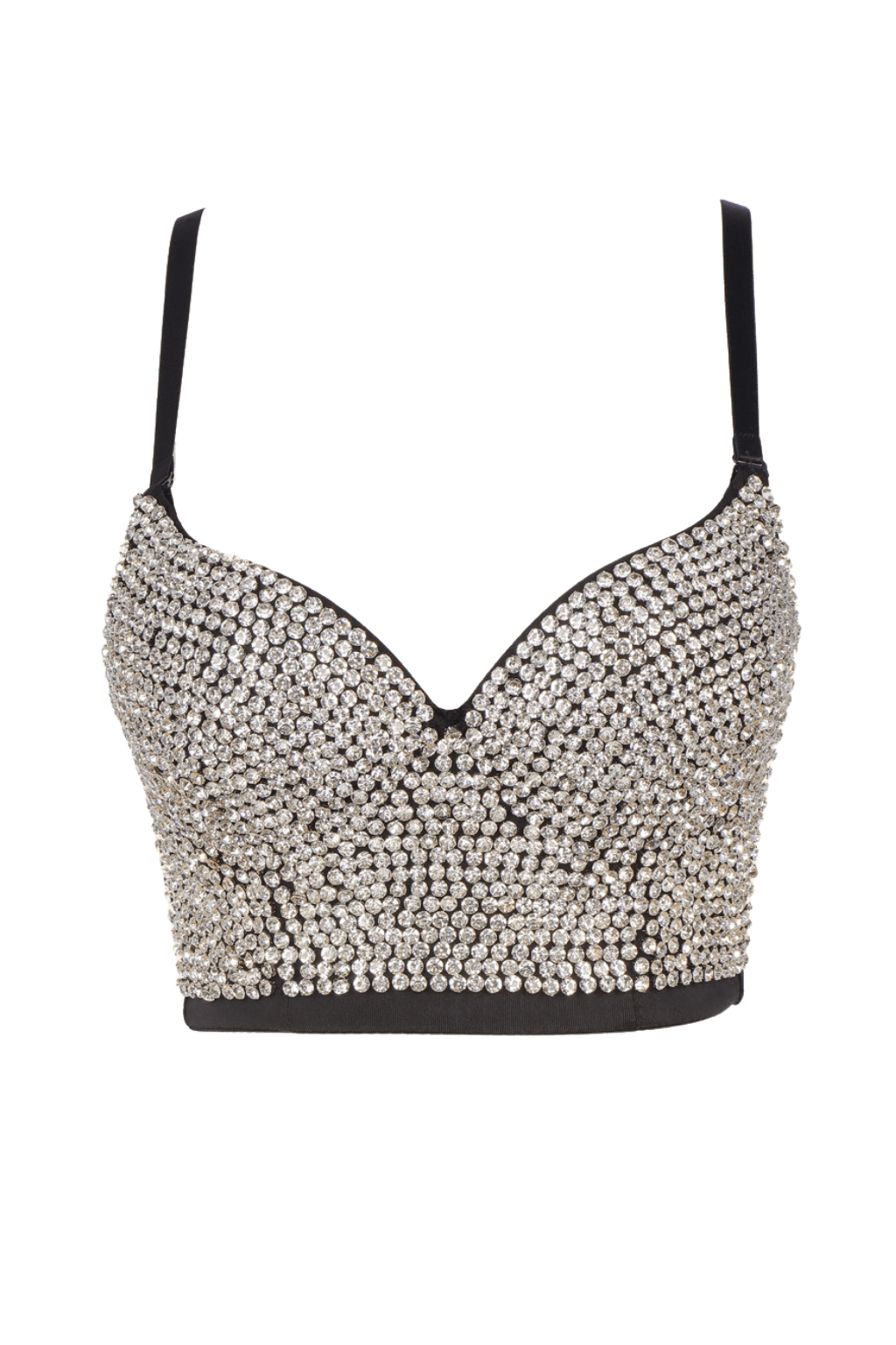 Diamond-Corset RHINESTONE STRAP BUSTIER CROP TOP - PARTY