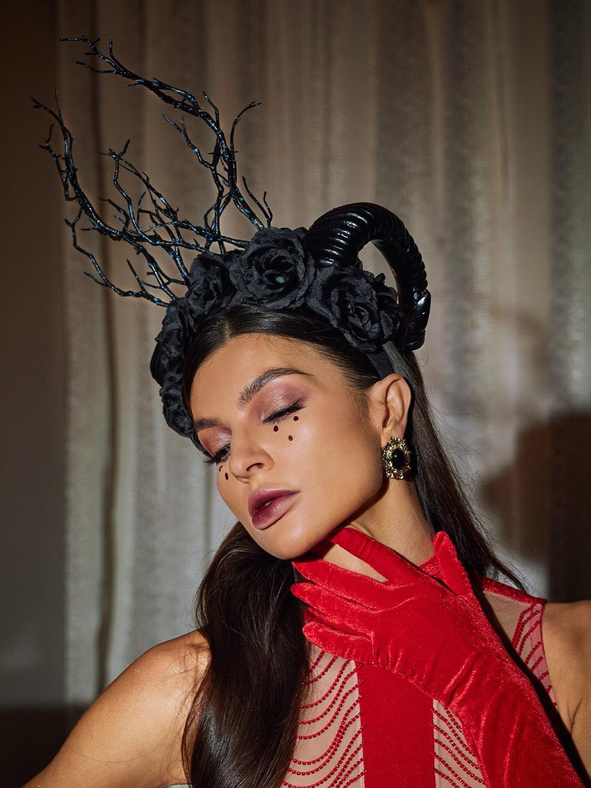 Fanchon_Ram_Flower_Headband_1 FLORAL RAM HEADBAND – STATEMENT STYLE FOR PARTIES