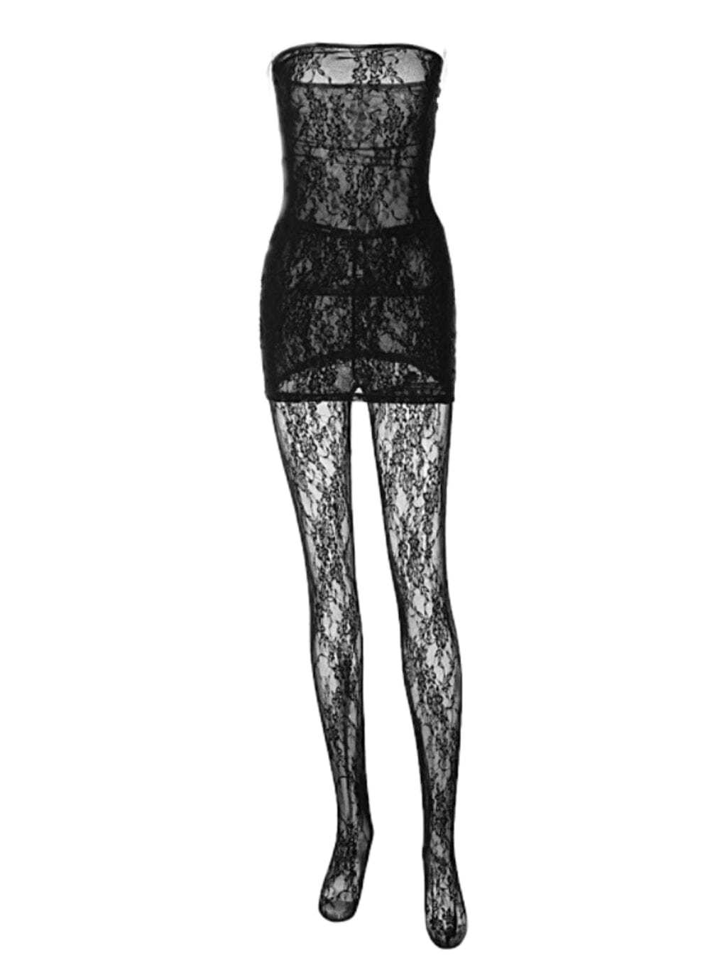 HarveyStraplessLaceMiniDressInBlack_8 BLACK STRAPLESS LACE MINI DRESS - PARTY COCKTAIL