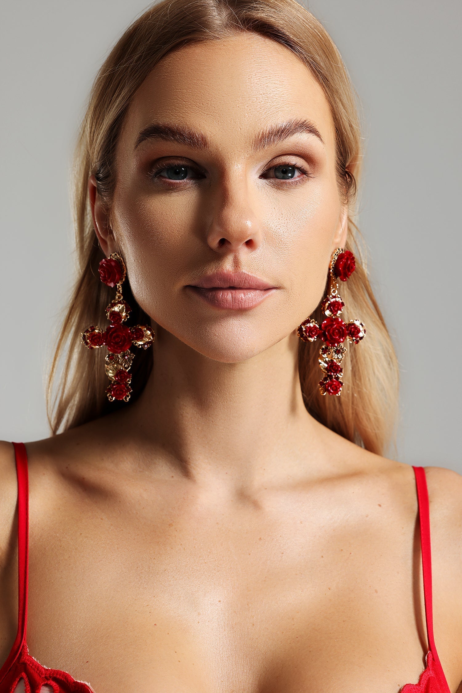 Mary-Flower-Cross-Earrings-1 FLORAL CROSS EARRINGS – MARY STYLE FOR CHURCH & GIFT