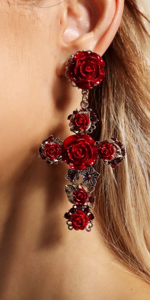Mary-Flower-Cross-Earrings-3 FLORAL CROSS EARRINGS – MARY STYLE FOR CHURCH & GIFT