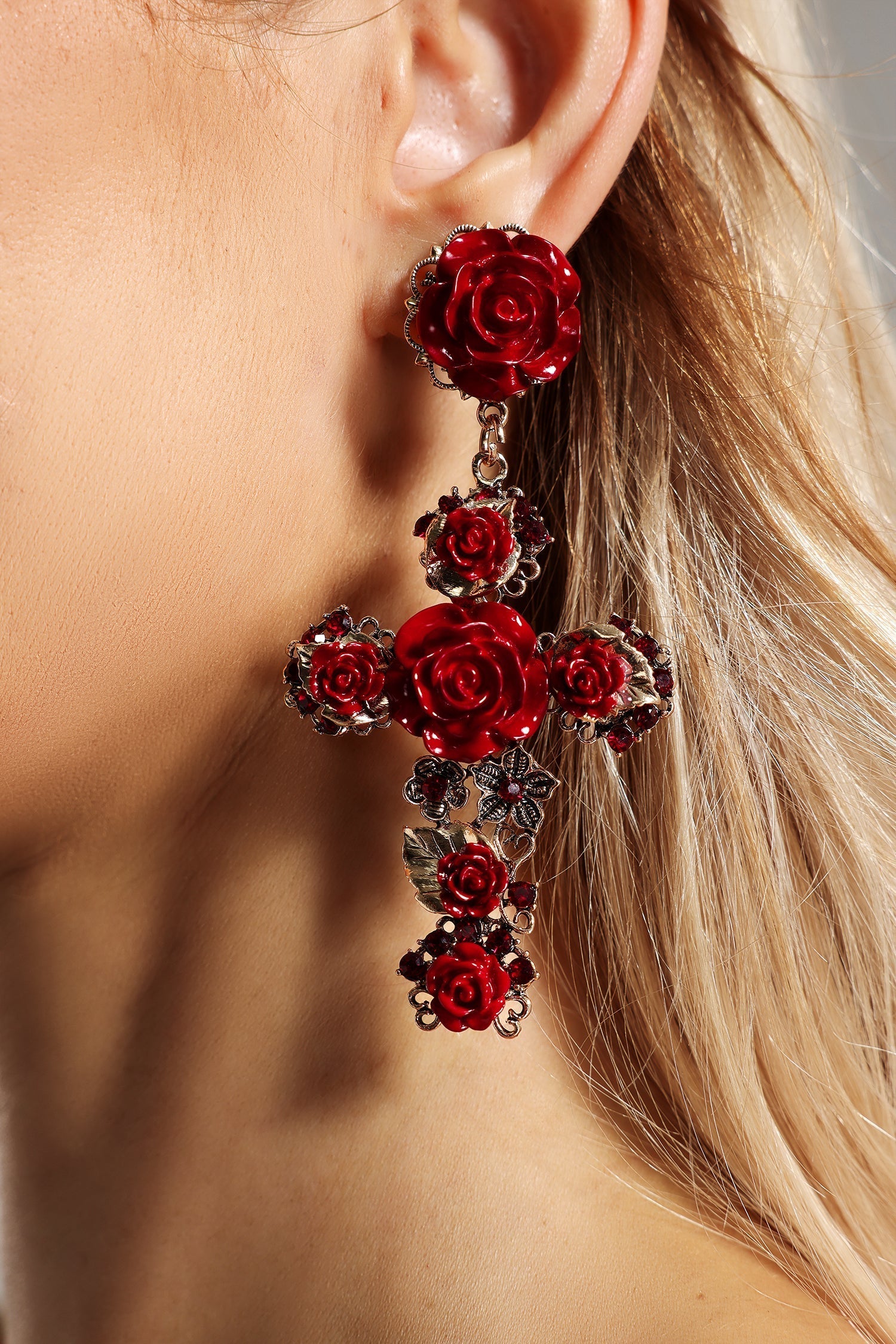 Mary-Flower-Cross-Earrings-3 FLORAL CROSS EARRINGS – MARY STYLE FOR CHURCH & GIFT