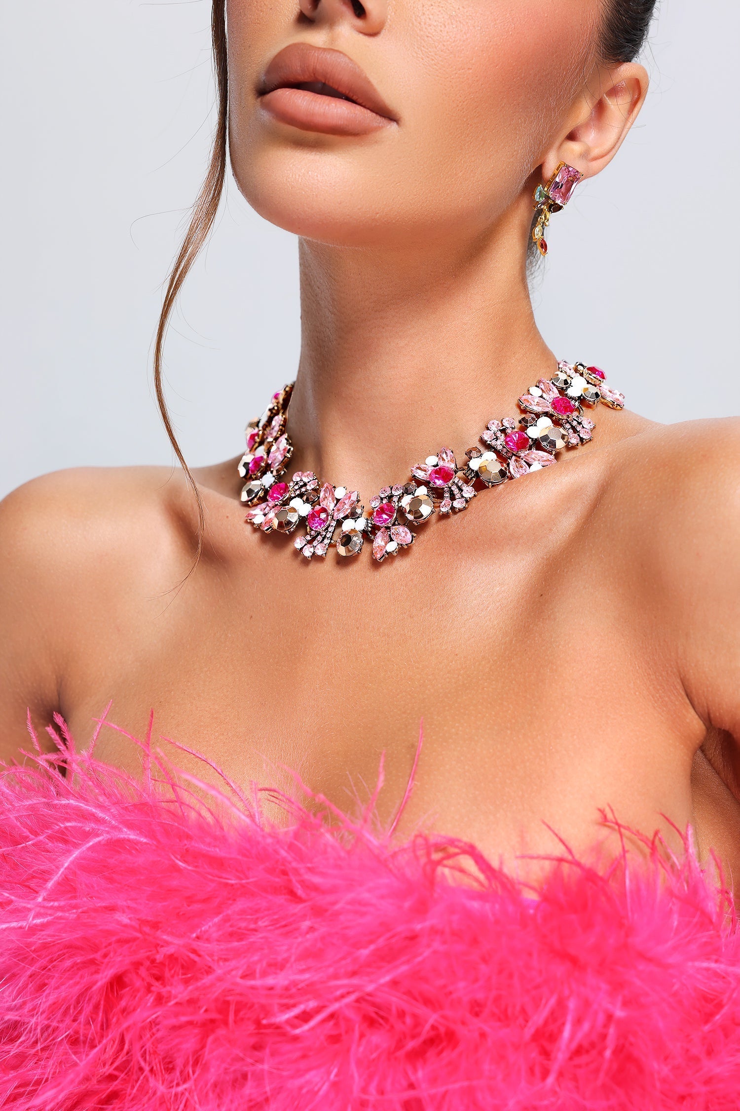 Mattey-Rhinestone-Necklace-1 RHINESTONE STATEMENT NECKLACE - PARTY & WEDDING JEWELRY