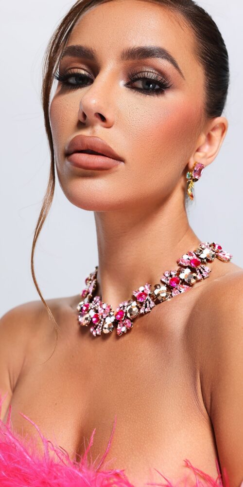 Mattey-Rhinestone-Necklace-2 RHINESTONE STATEMENT NECKLACE - PARTY & WEDDING JEWELRY