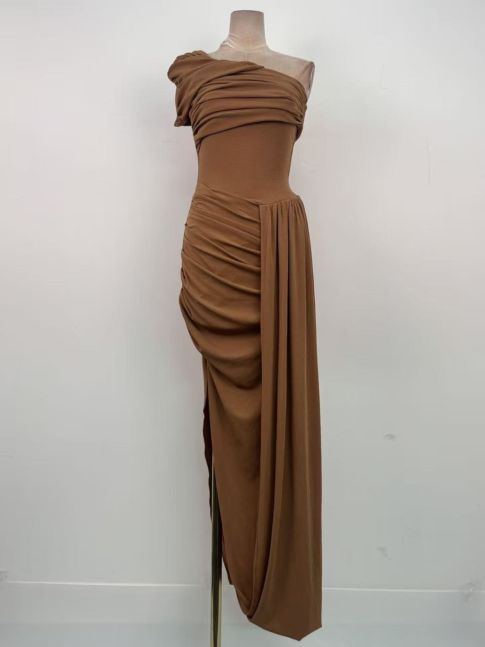 O1CN0148Ep9bTttXE1wqmG__2222181071787-0-cib OCHRE SHEATH DRESS DRAPED OVERLAY WORK COCKTAIL