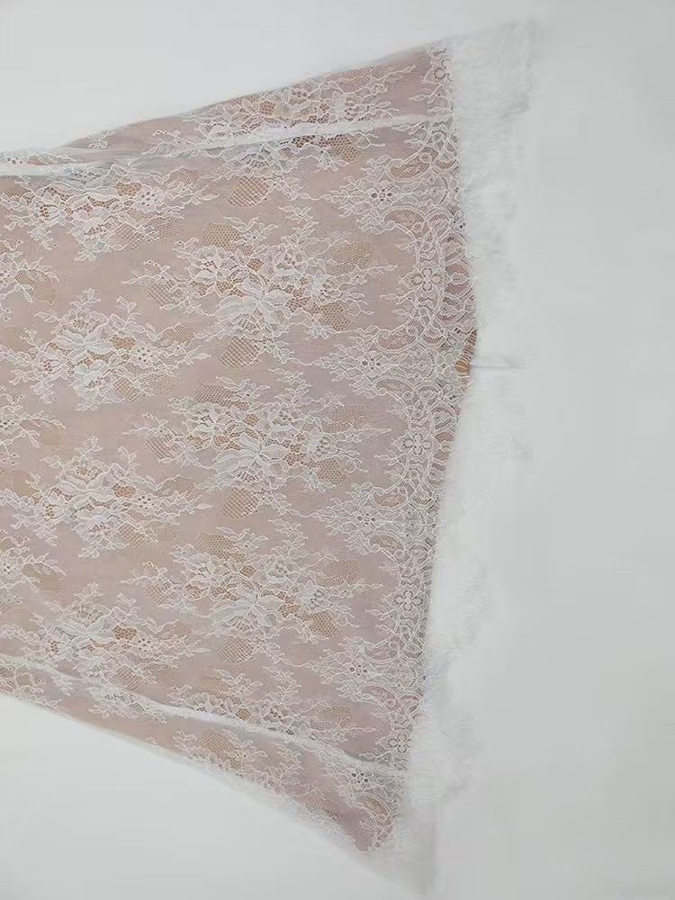 WHITE FLORAL LACE COLUMN MAXI DRESS – FORMAL
