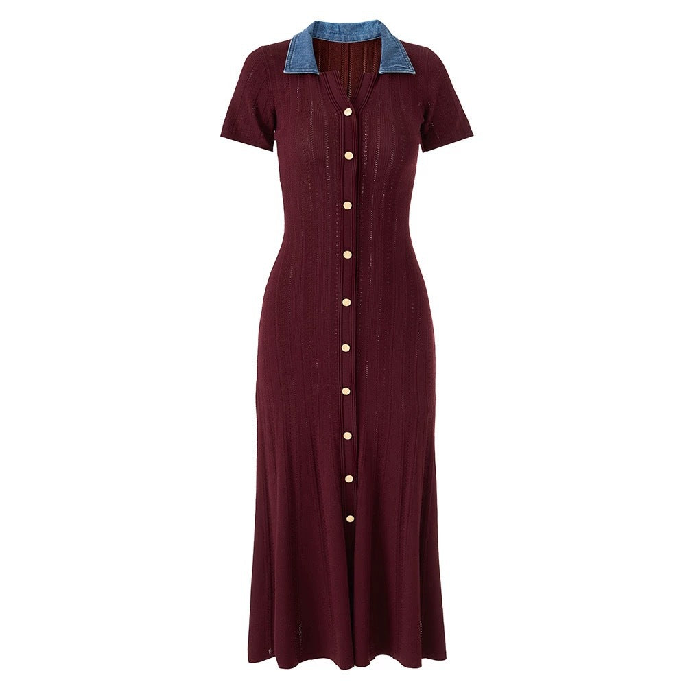 O1CN016KjnfK2BDkRSVLnWs__2218938508305-0-cib BURGUNDY RIBBED KNIT A-LINE DRESS - FALL WEDDING GUEST