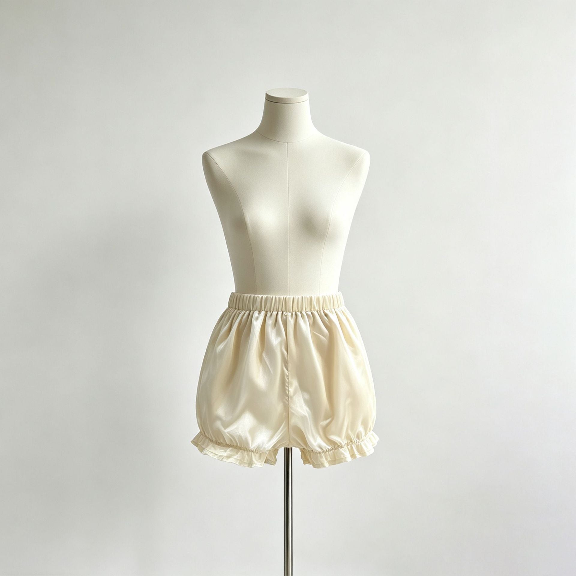 IVORY CHIFFON BLOUSON MINI DRESS – FLARE SKIRT