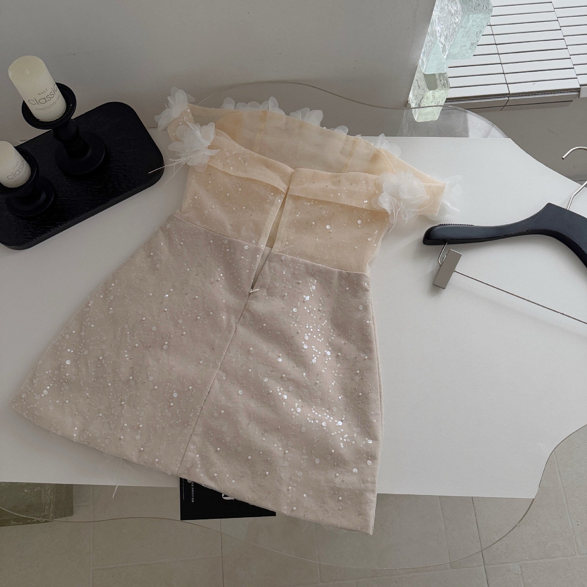 O1CN018GmBQR1LxgAecqC5h__2219486141366-0-cib NUDE MESH SHEATH MINI DRESS 3D FLORAL COCKTAIL