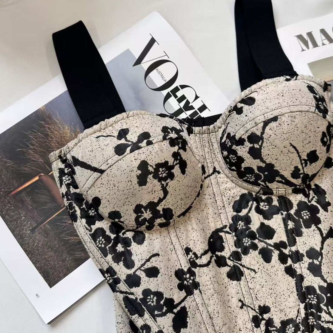 O1CN018HVln21EaasuspIpY__2220923270368-0-cib OATMEAL WOVEN CORSET BUSTIER TOP - STRUCTURED LINEN BLEND
