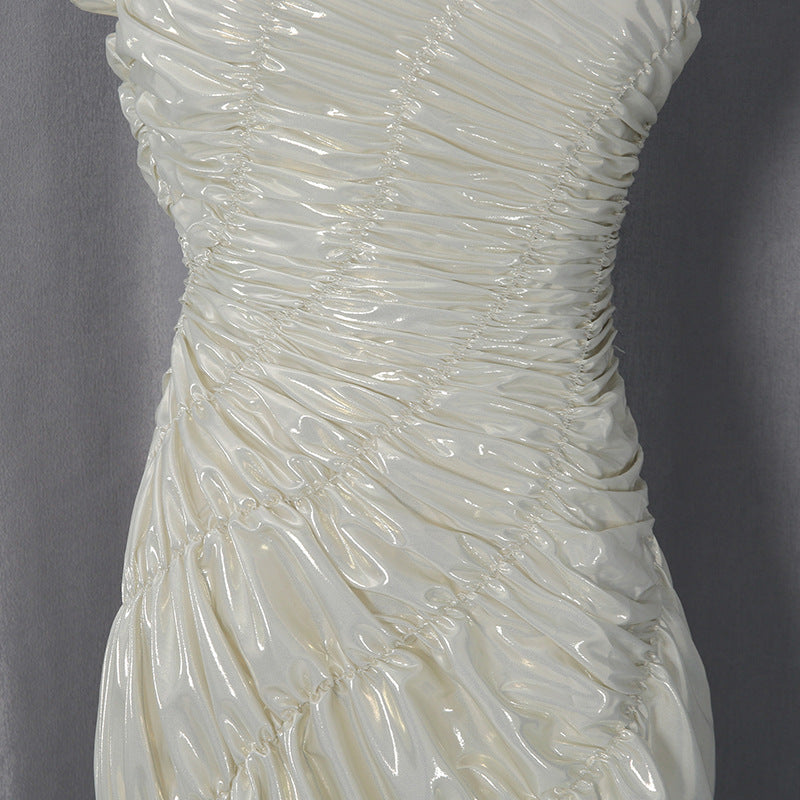 O1CN019tkcbp1ZZm7vatzVN__2217486813209-0-cib CHAMPAGNE GOLD RUCHED ASYMMETRIC COCKTAIL DRESS