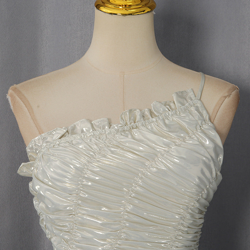 O1CN01AJzcMI1ZZm7vMP74J__2217486813209-0-cib CHAMPAGNE GOLD RUCHED ASYMMETRIC COCKTAIL DRESS