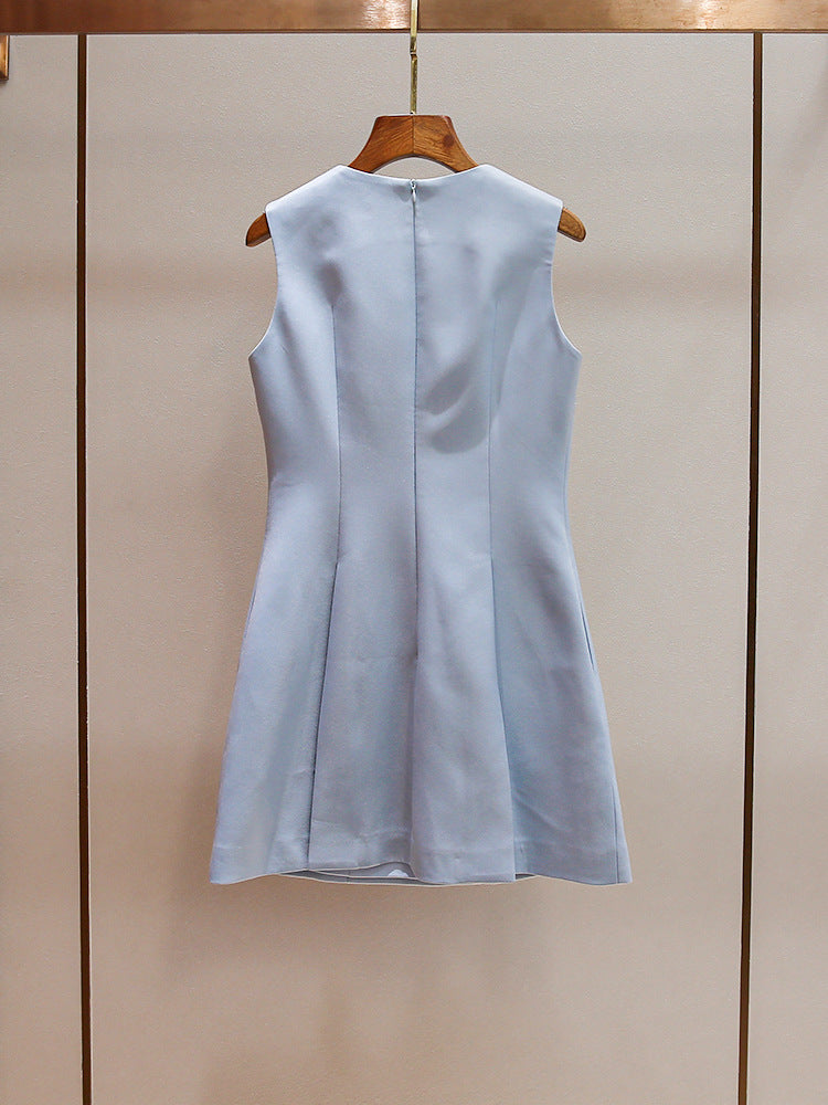 O1CN01AZKN2N2Lrj8U60JJL__2214621369746-0-cib LIGHT BLUE A-LINE SHIFT DRESS – STRUCTURED CREPE