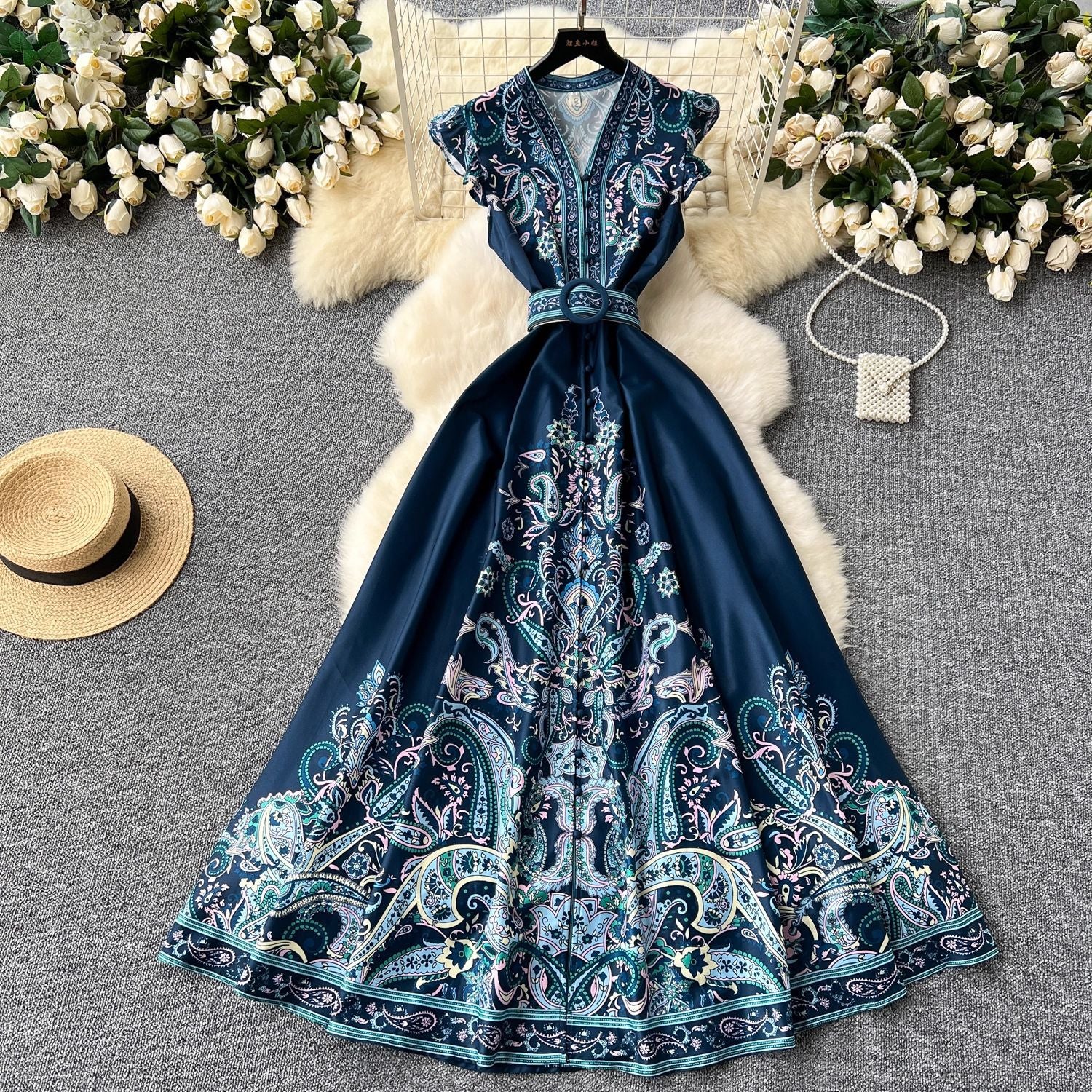 O1CN01Amsz8u1apdOTjaXcM__2220508073379-0-cib NAVY FIT-AND-FLARE MAXI DRESS – WEDDING GUEST