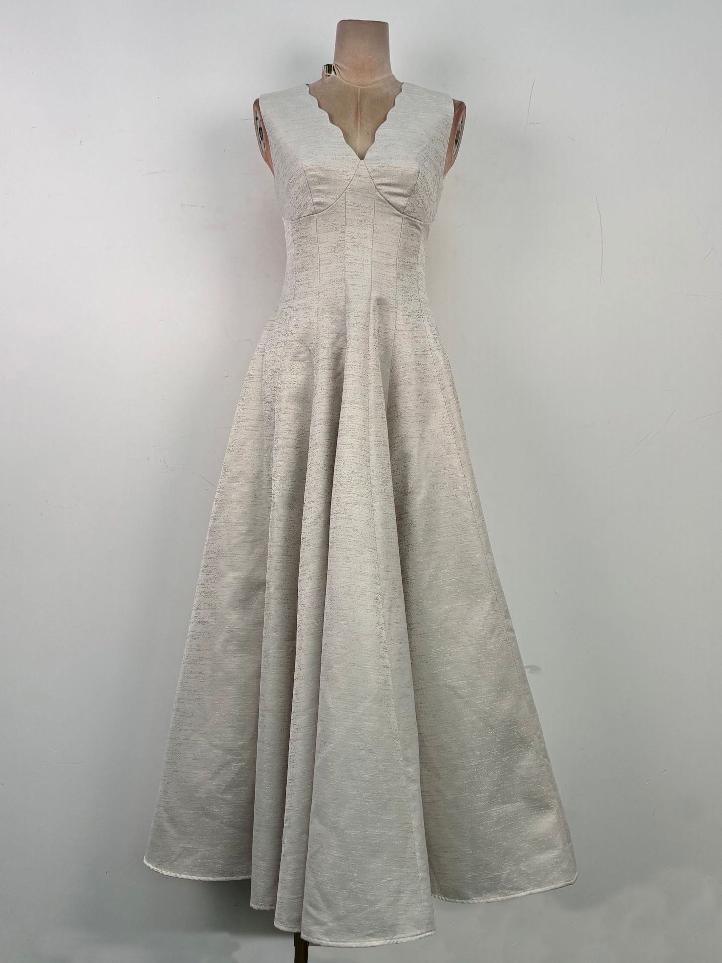 O1CN01C6Elvc1P4UuKzw0w0__2222181071787-0-cib IVORY TEXTURED A-LINE MIDI DRESS WEDDING GUEST