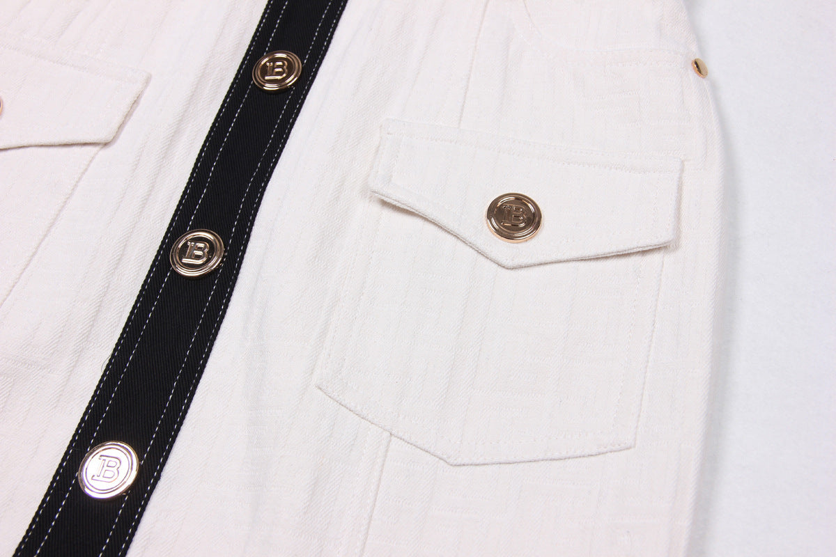 WHITE COTTON DENIM SHEATH DRESS – WORK & CASUAL