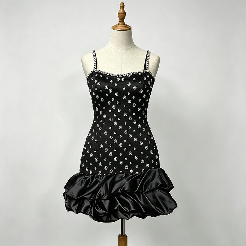 O1CN01IqPwLu1n508jELu5m__2222099305037-0-cib BLACK VELVET BODYCON BUBBLE HEM COCKTAIL DRESS