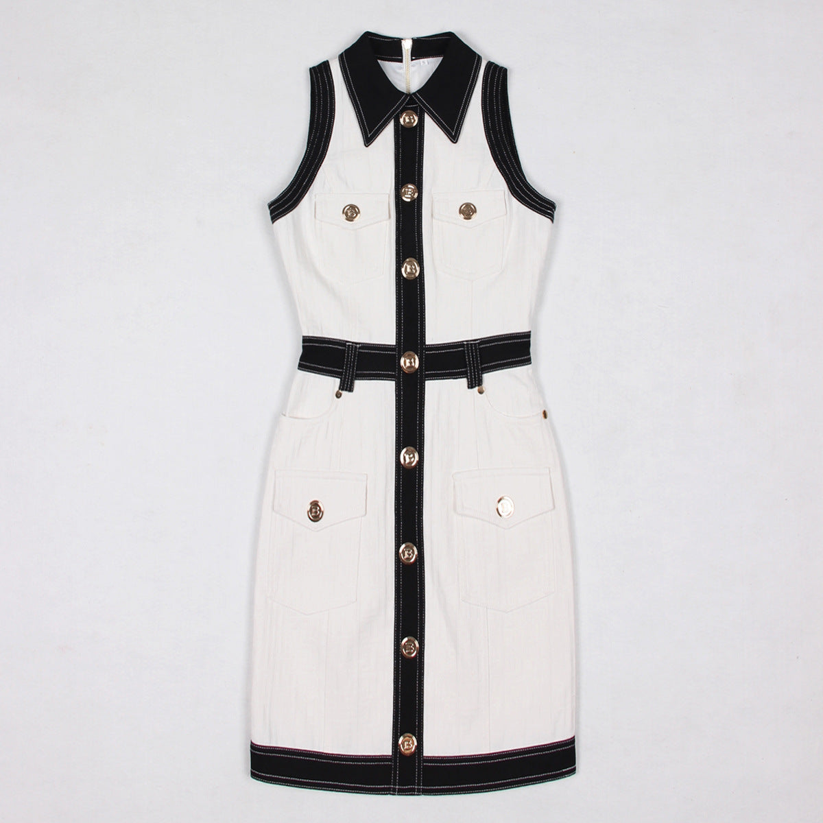 WHITE COTTON DENIM SHEATH DRESS – WORK & CASUAL