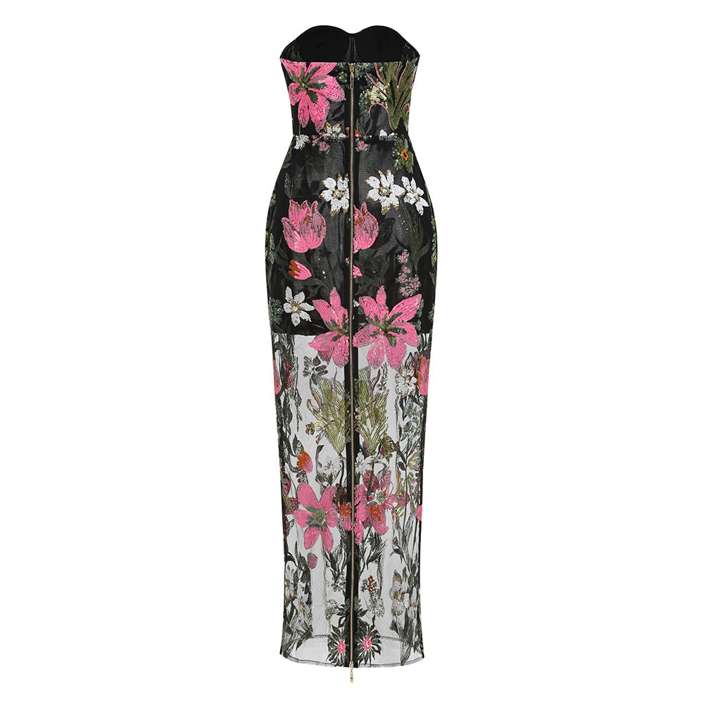O1CN01Laraqu2JjMkLIGkVS__3878859457-0-cib BLACK FLORAL EMBROIDERED MESH MAXI DRESS FOR EVENING