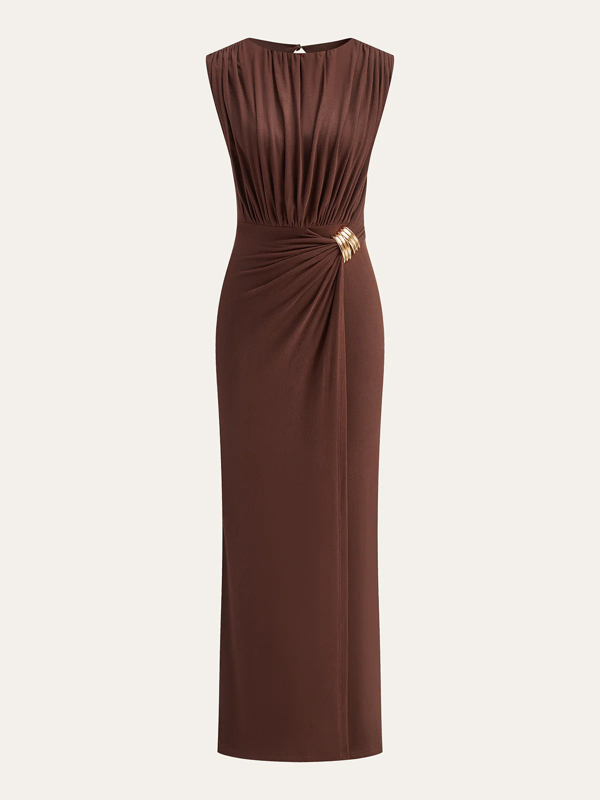 O1CN01OWKxVO1LSXB70ErX7__2218797541298-0-cib BROWN KNIT SHEATH DRESS WITH BROOCH – OFFICE TO EVENING
