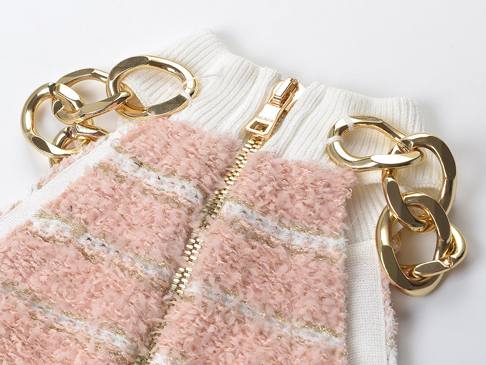 PINK TWEED BODYCON DRESS - PARTY & WORK OUTFIT