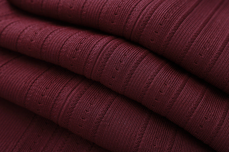 O1CN01R1shJE2BDkS5ePtAA__2218938508305-0-cib BURGUNDY RIBBED KNIT A-LINE DRESS - FALL WEDDING GUEST
