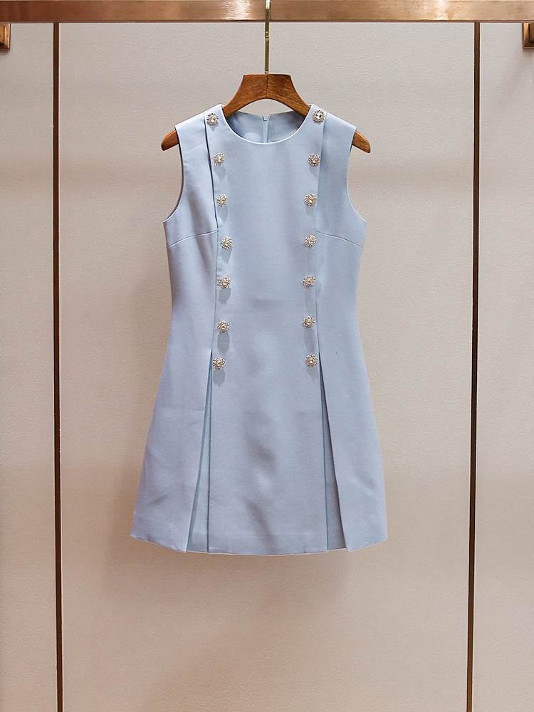 O1CN01RCcFdd2Lrj8U62Fqk__2214621369746-0-cib LIGHT BLUE A-LINE SHIFT DRESS – STRUCTURED CREPE