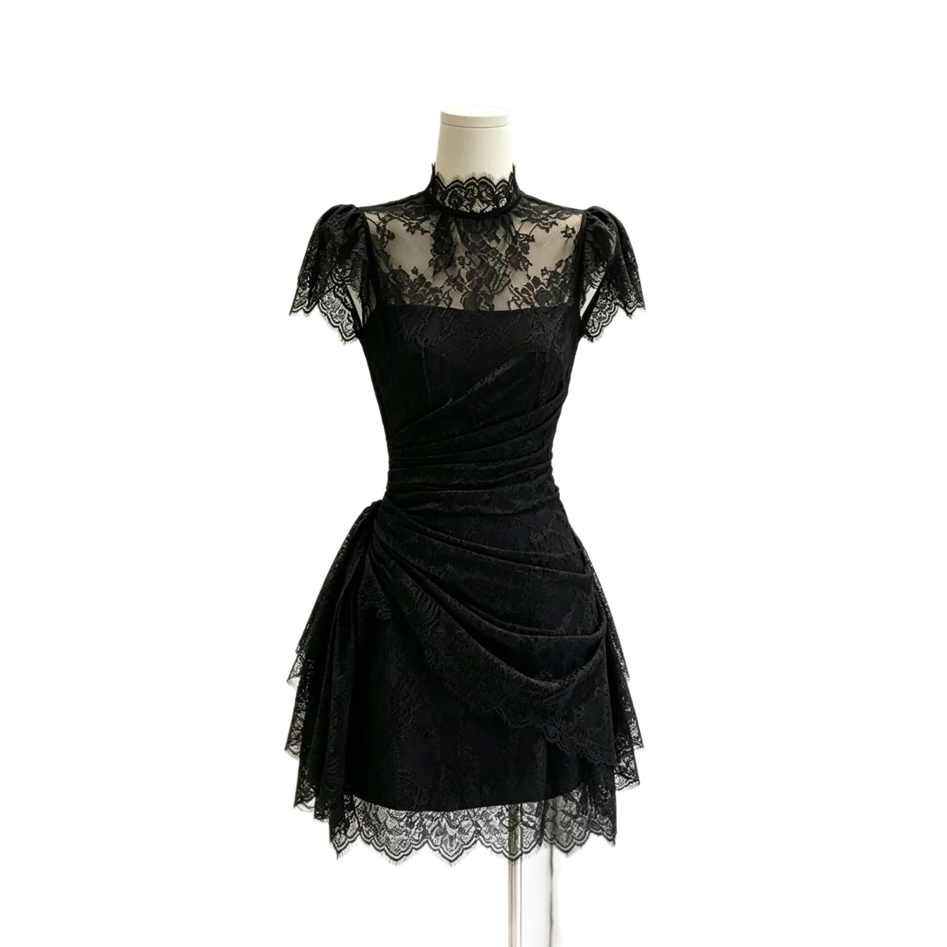 O1CN01RhY5IW2I3Op6jgoeK__2212505649230-0-cib FLORAL LACE FITTED SHEATH DRESS ASYMMETRIC DRAPE