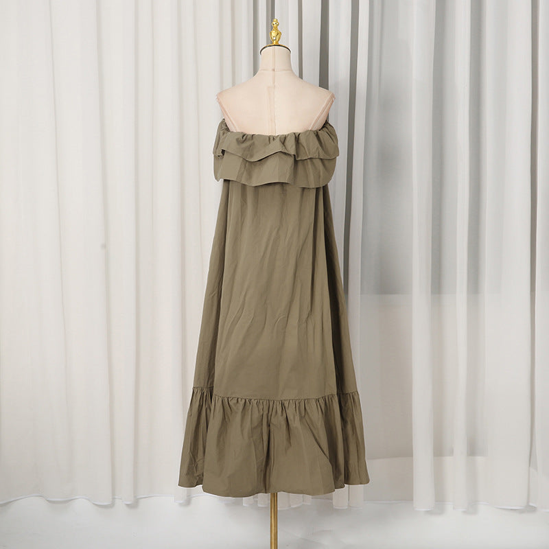O1CN01Rj6c5W1ZZm7uGYTQT__2217486813209-0-cib KHAKI BROWN COTTON A-LINE TENT DRESS CASUAL