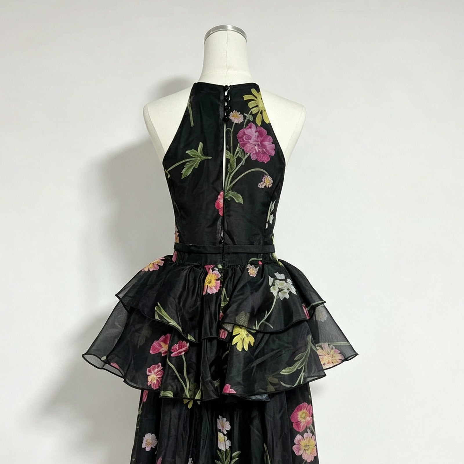 O1CN01RzprX1MhfpE3FPpA__2217558861857-0-cib BLACK CHIFFON A-LINE TIERED GOWN FOR FORMAL EVENING