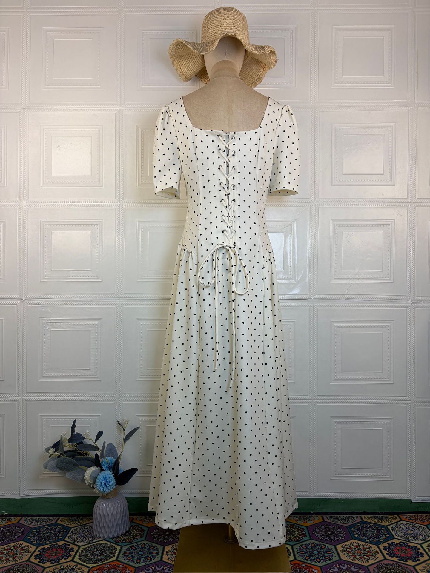 O1CN01UmSq9S1DeQbD97DeU__2215628120241-0-cib CREAM WOVEN COTTON FIT-AND-FLARE DRESS - SPRING