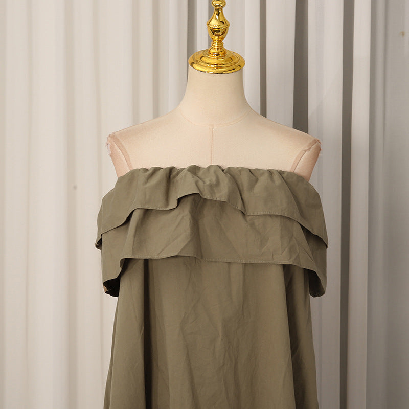 O1CN01YM8p0x1ZZm7uQYiCS__2217486813209-0-cib KHAKI BROWN COTTON A-LINE TENT DRESS CASUAL