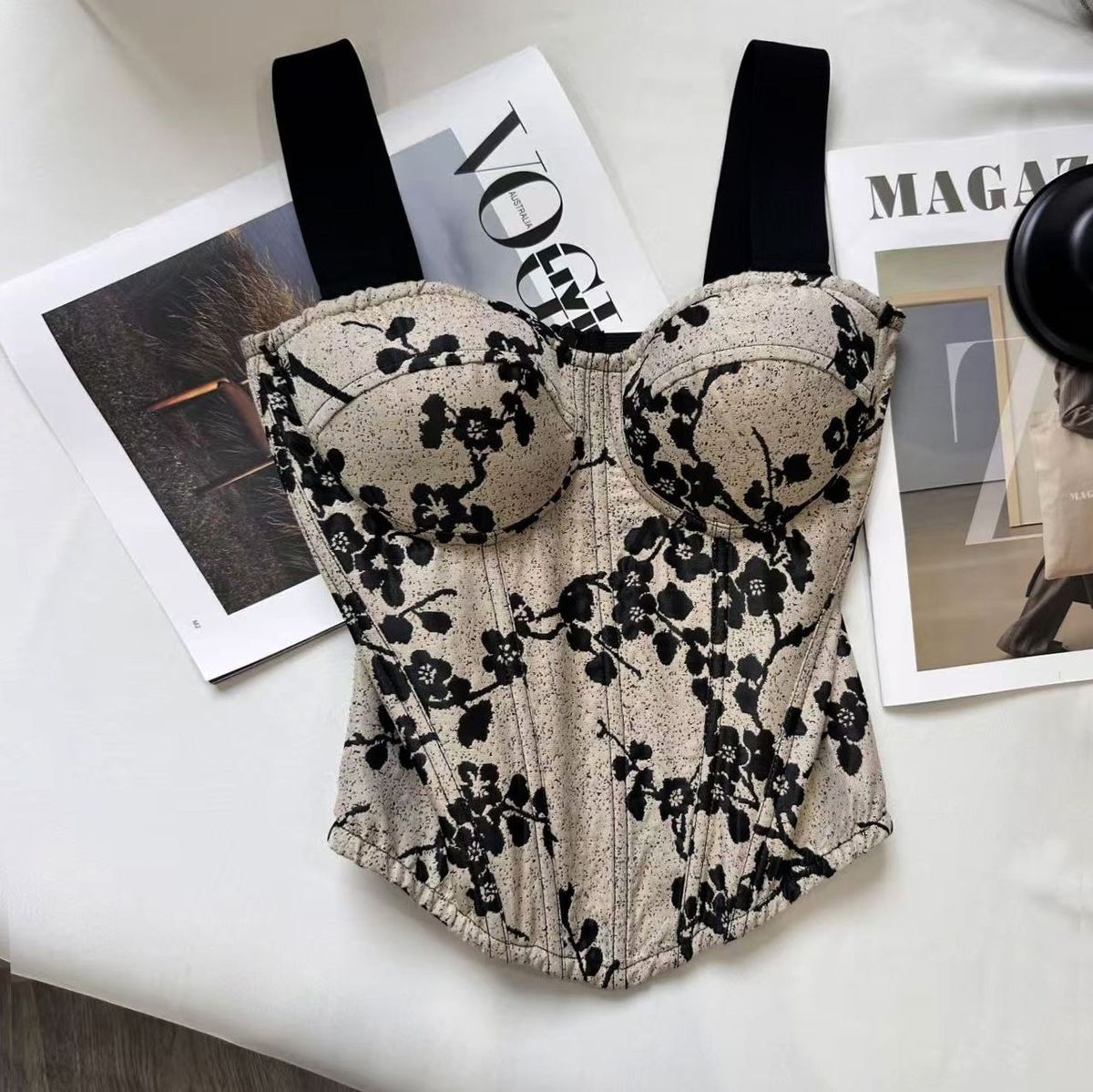 O1CN01YkITfF1EaasvXEXDE__2220923270368-0-cib OATMEAL WOVEN CORSET BUSTIER TOP - STRUCTURED LINEN BLEND