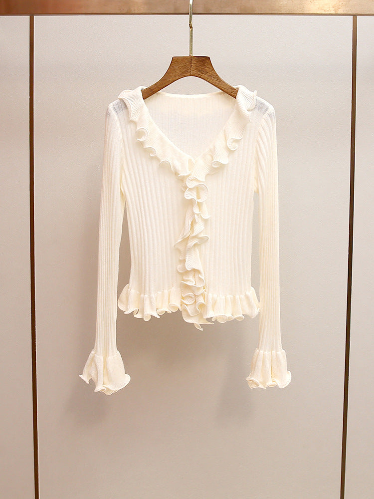 O1CN01Zeilhr2Lrj8xIV84z__2214621369746-0-cib CREAM RIBBED KNIT FITTED CARDIGAN