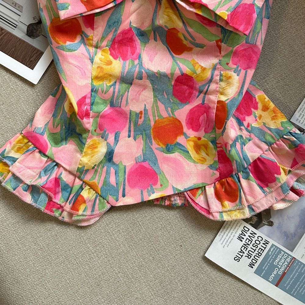 O1CN01dPJcxq1EaatU4warb__2220923270368-0-cib PINK FLORAL STRAPLESS CORSET PEPLUM TOP