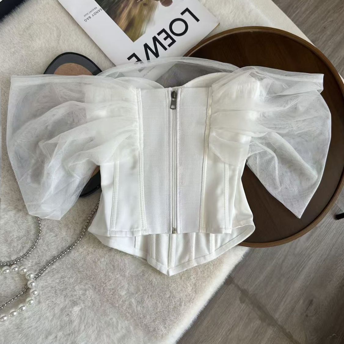 O1CN01dXeu111EaatkiIf8p__2220923270368-0-cib SATIN CORSET TOP – PEARL OFF-SHOULDER BRIDAL