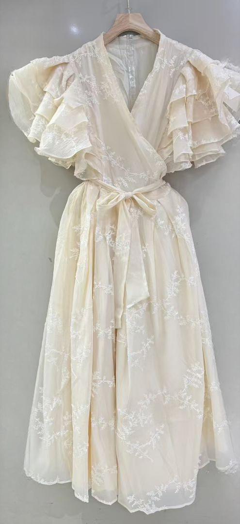 O1CN01e9iomoa1gsJ10JZX__2217755847301-0-cib CREAM CHIFFON A-LINE WRAP DRESS – WEDDING GUEST
