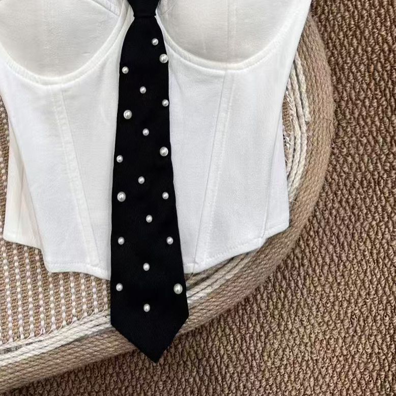 O1CN01eZgH6o1EaatDpNM5D__2220923270368-0-cib WHITE CORSET BUSTIER TOP PEARL NECKTIE FORMAL