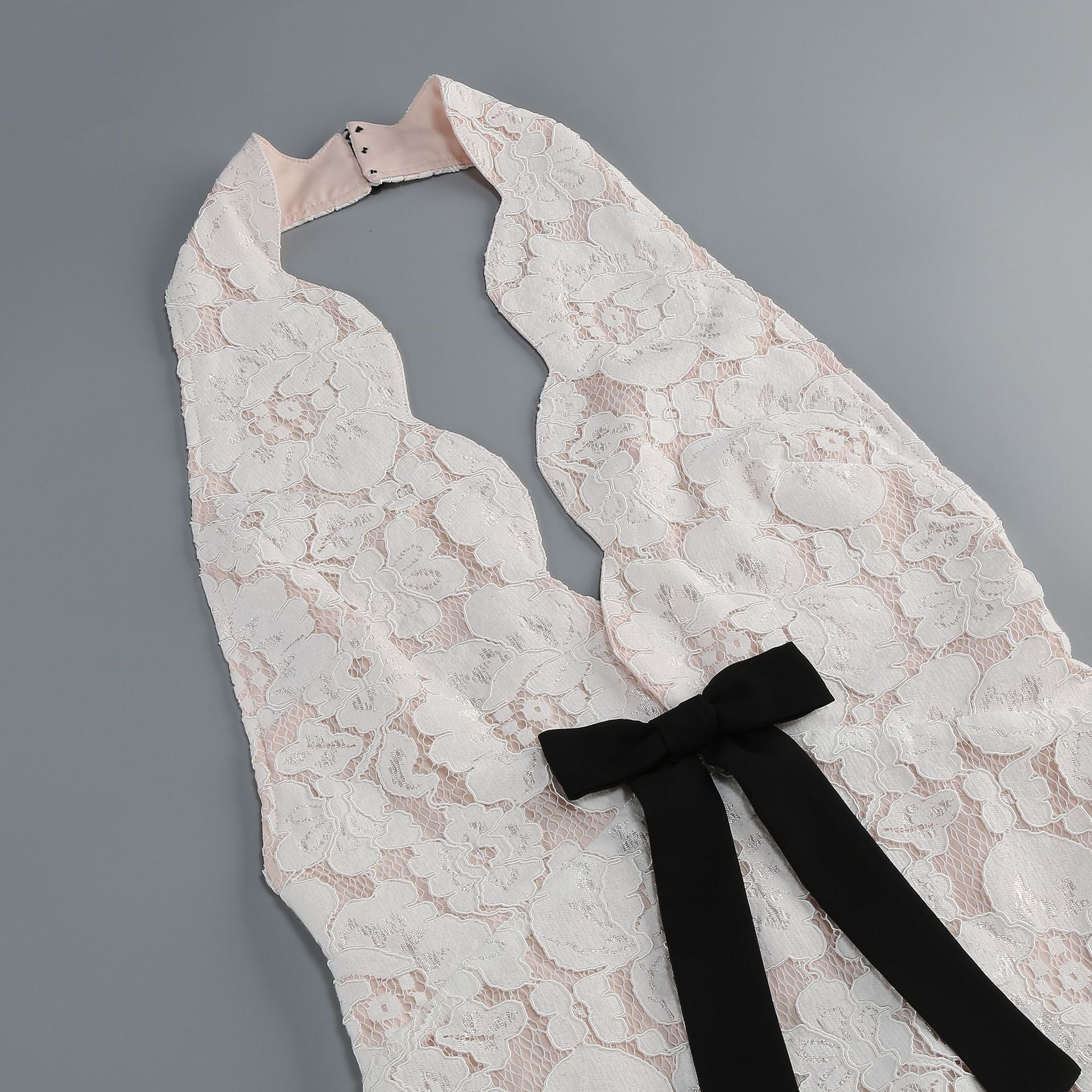 PINK FLORAL LACE HALTER MAXI GOWN – WEDDING GUEST
