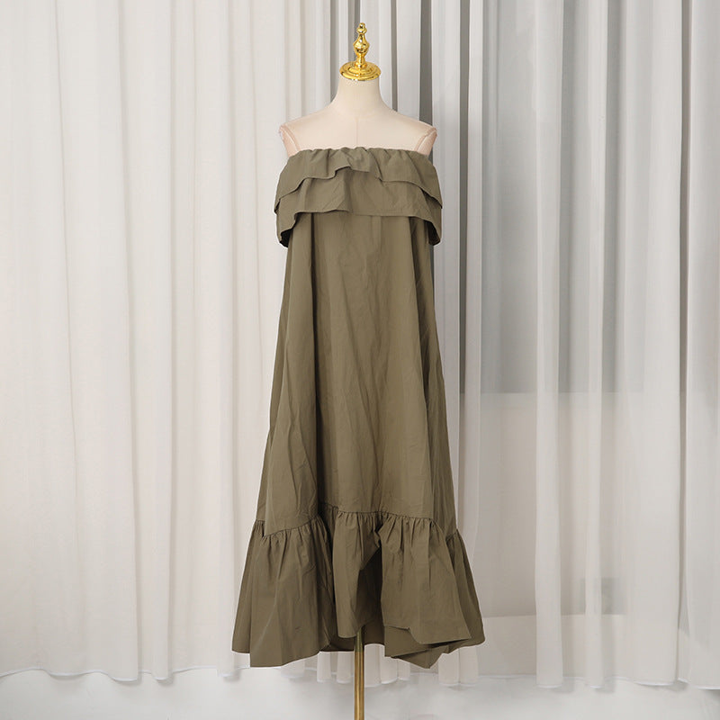 O1CN01gHICWr1ZZm7u8kGc9__2217486813209-0-cib KHAKI BROWN COTTON A-LINE TENT DRESS CASUAL