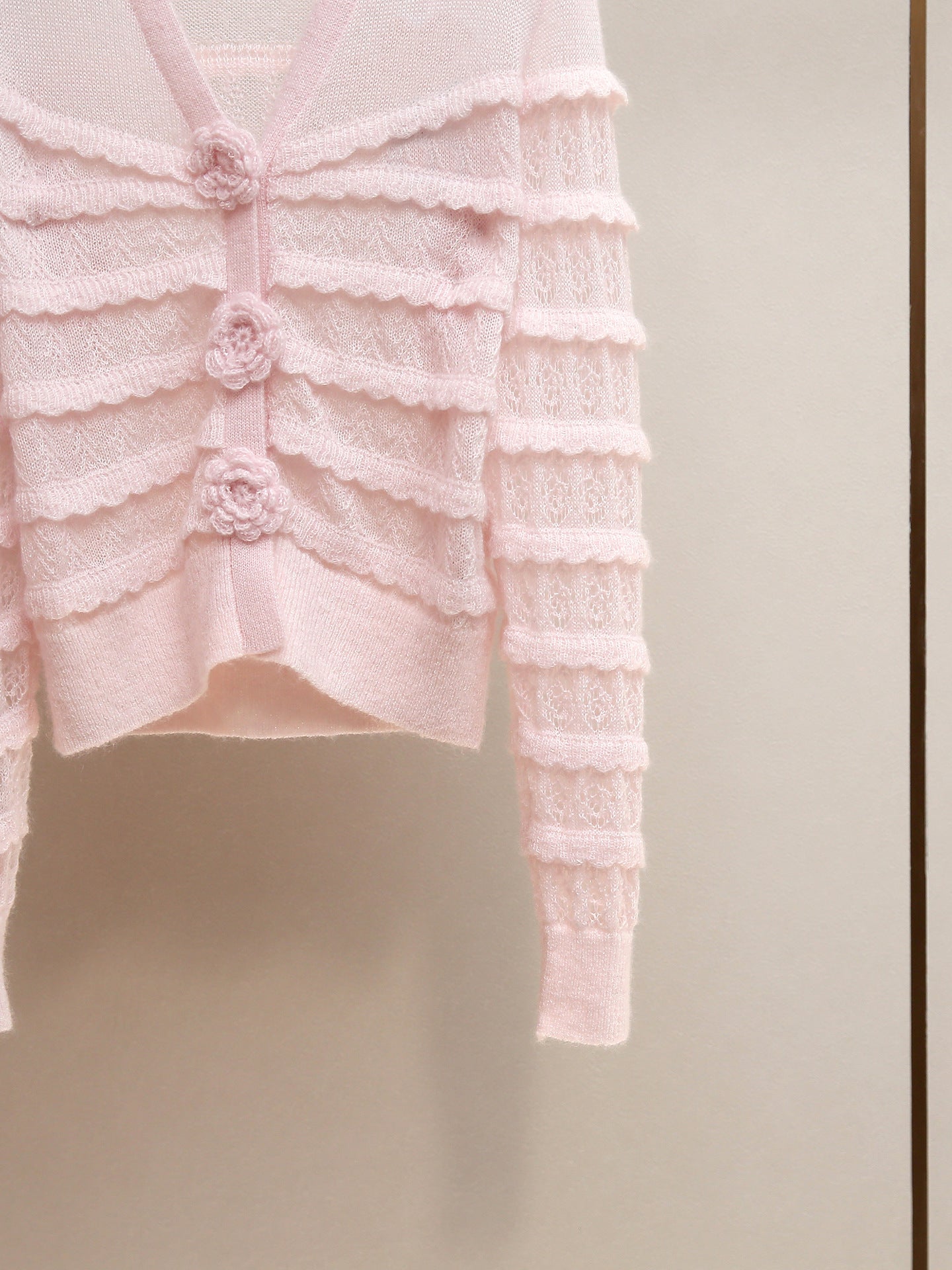 O1CN01hoZib12LrjAA0E51A__2214621369746-0-cib LIGHT PINK CROPPED FITTED CARDIGAN - CASUAL & WORK