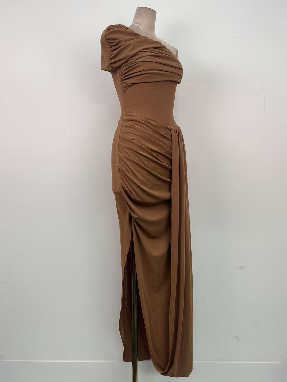 O1CN01kOCyWGfAPcE1wqmG__2222181071787-0-cib OCHRE SHEATH DRESS DRAPED OVERLAY WORK COCKTAIL