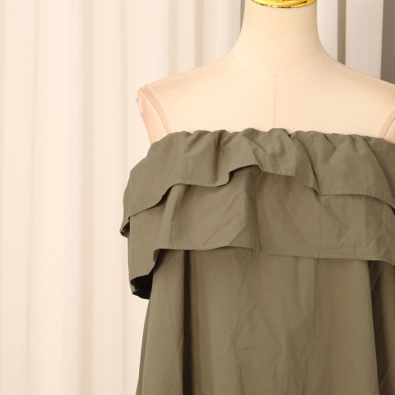 O1CN01kUFakw1ZZm7uEpn7h__2217486813209-0-cib KHAKI BROWN COTTON A-LINE TENT DRESS CASUAL