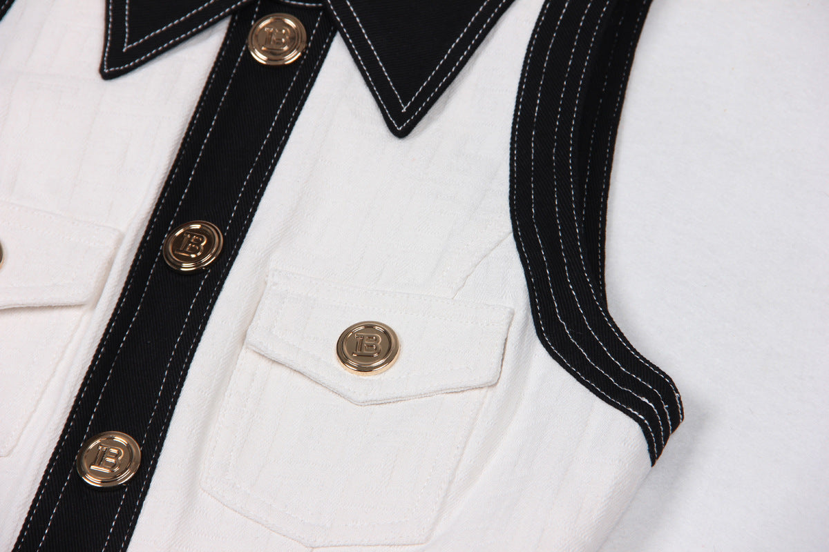WHITE COTTON DENIM SHEATH DRESS – WORK & CASUAL