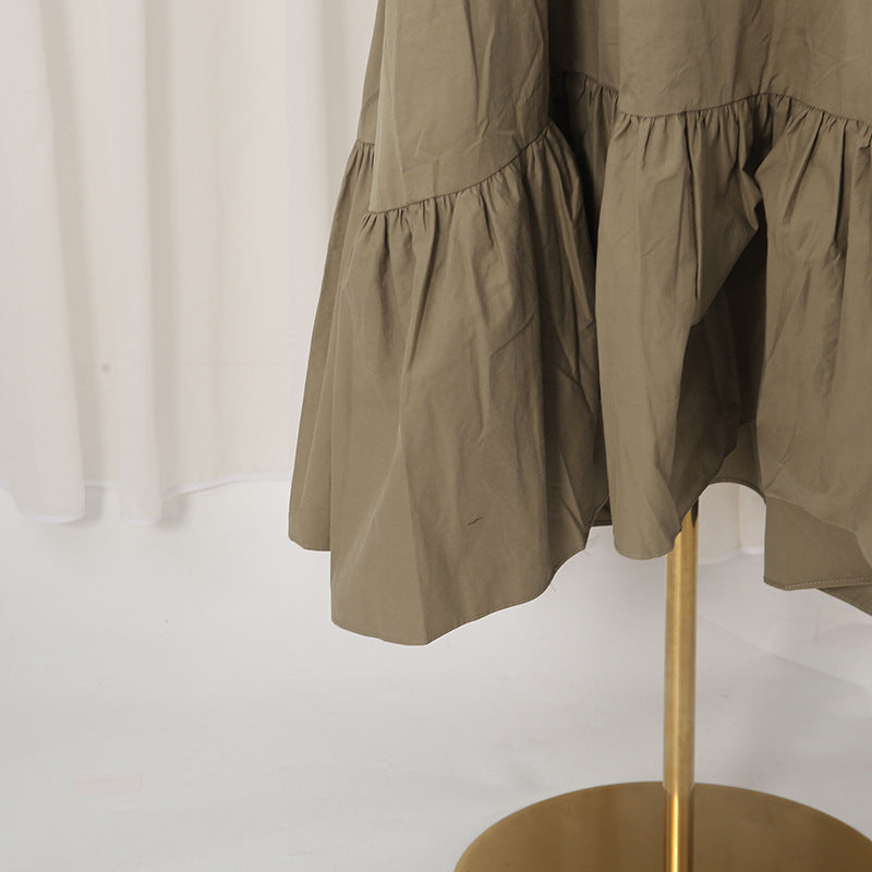 O1CN01meDOh41ZZm7vxnfcm__2217486813209-0-cib KHAKI BROWN COTTON A-LINE TENT DRESS CASUAL